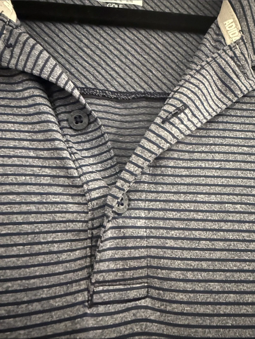 adidas Men’s Navy and White Micro-Striped Polo. Worn once.